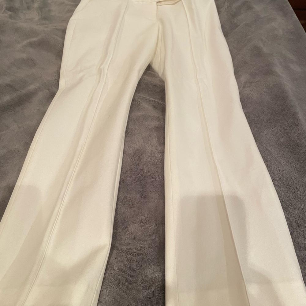 Veronica Beard Cream Boot Cut Pants